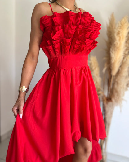 ROBE BUSTIER - ROUGE
