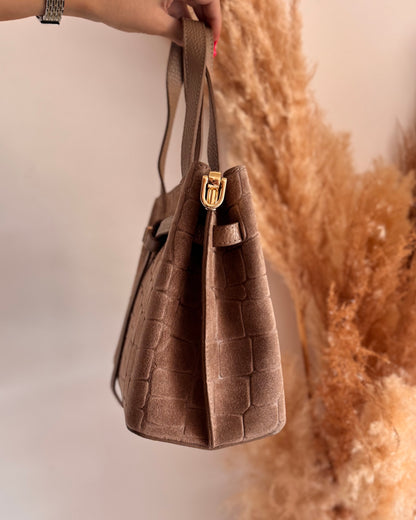SAC CROCO CHOCO - CUIR