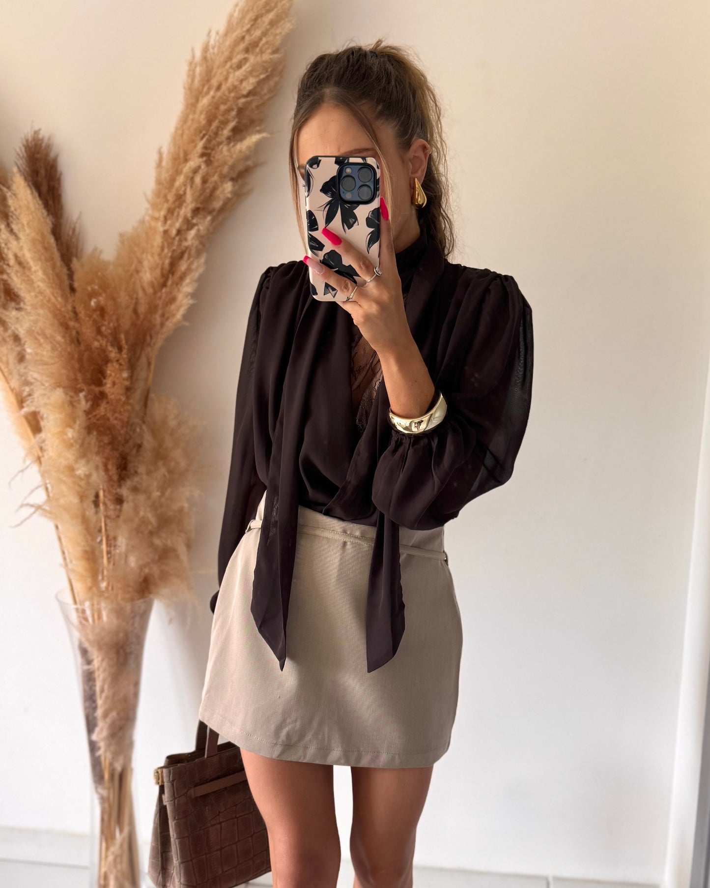 JUPE SHORT LOUISE - TAUPE