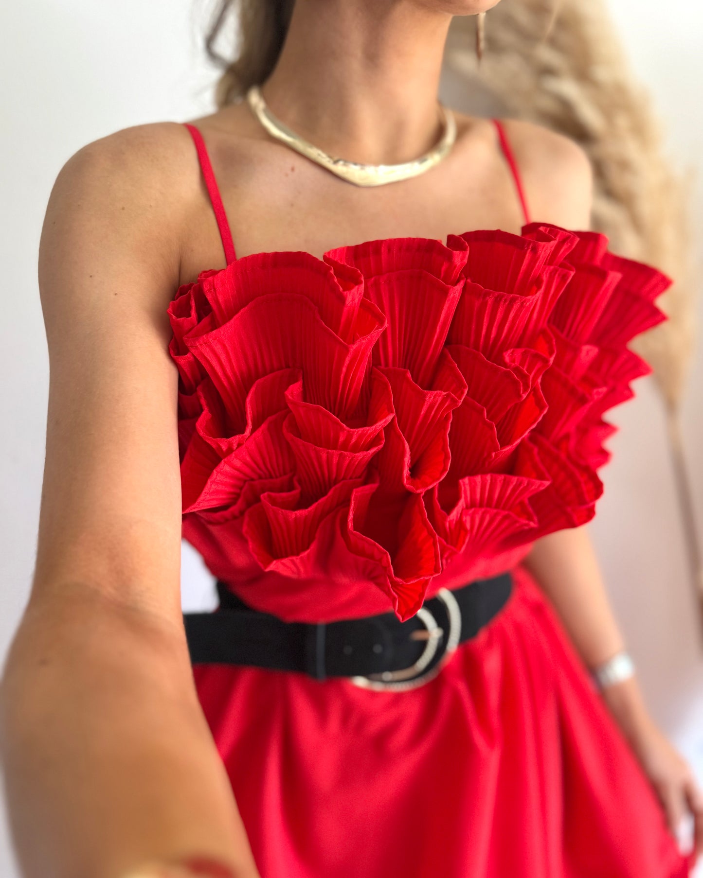 ROBE BUSTIER - ROUGE