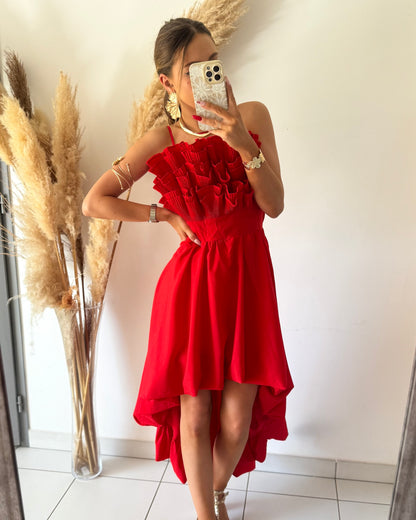 ROBE BUSTIER - ROUGE
