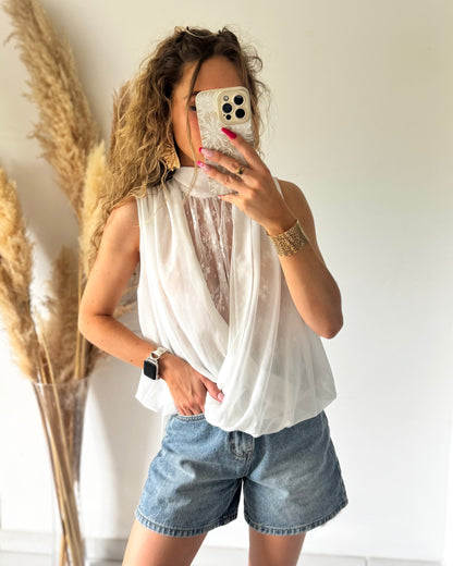 BLOUSE LORIE - BLANC