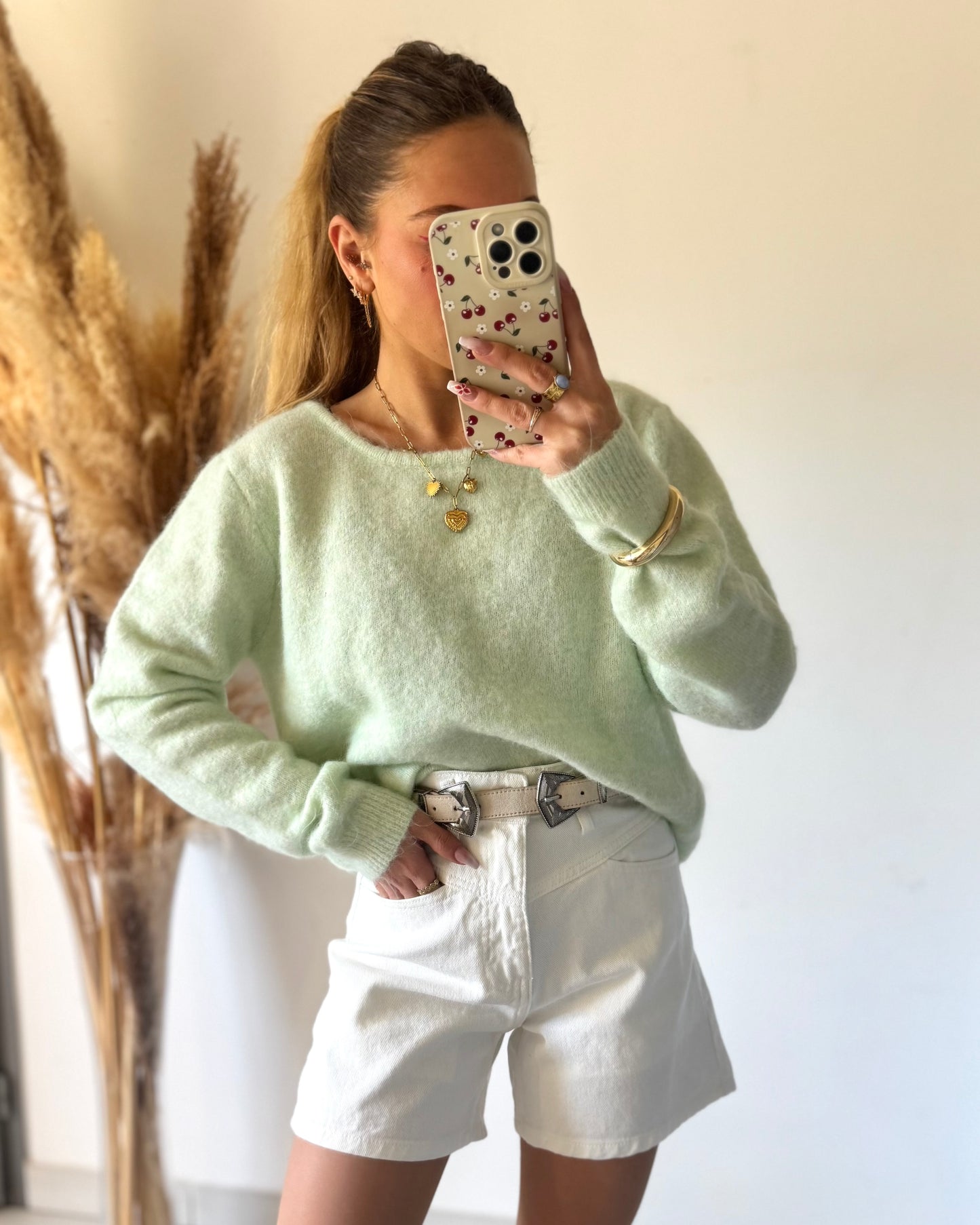 SHORT LEONIE - BLANC CASSÉ