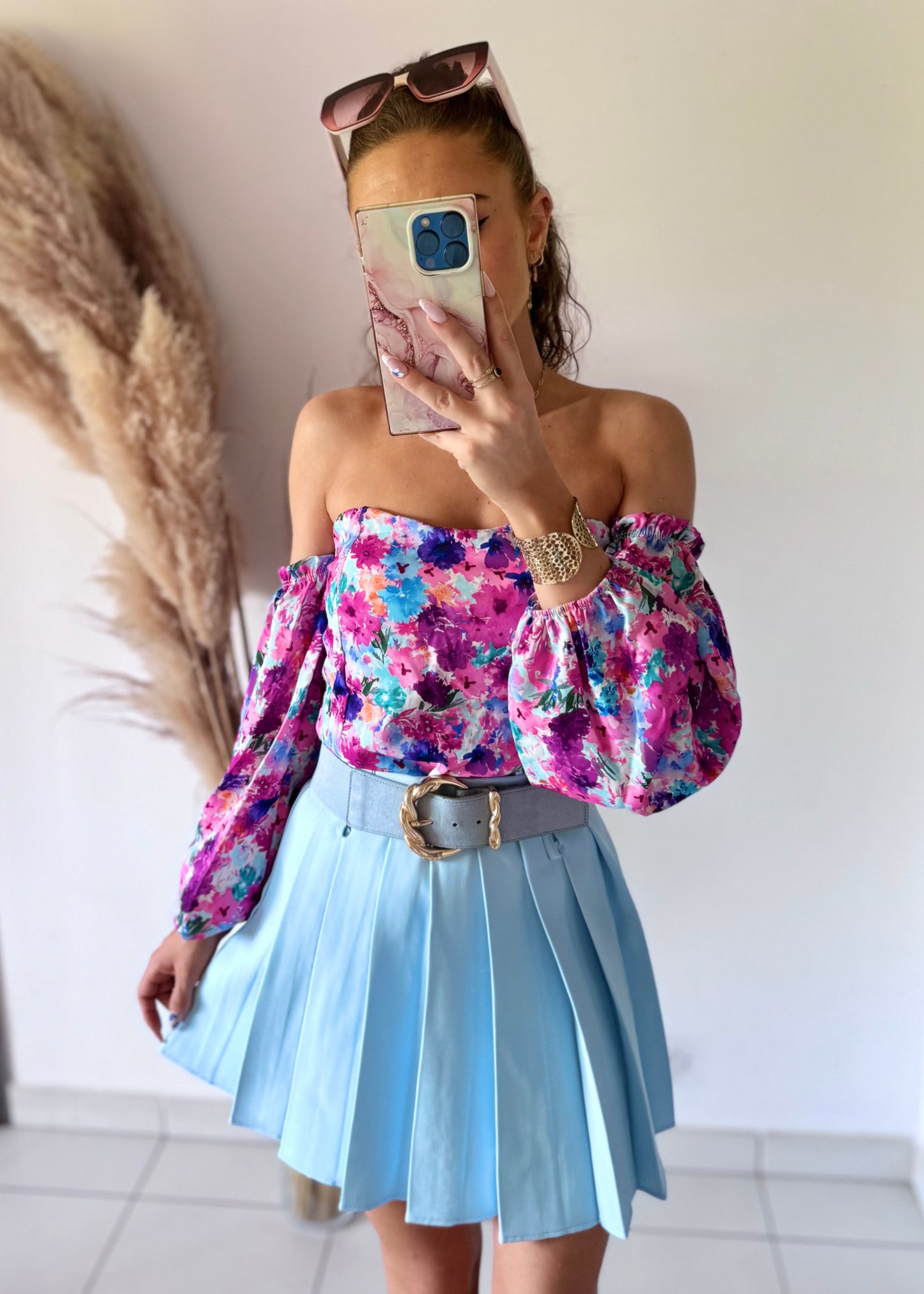 JUPE SHORT - CIEL