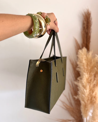 SAC KAKI - CUIR