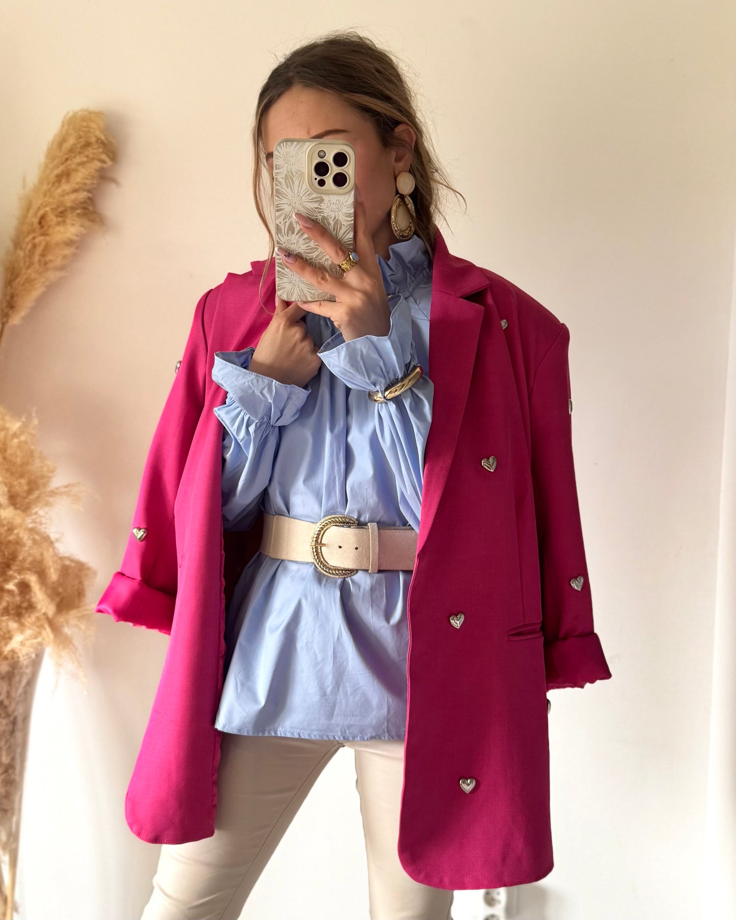 BLOUSE PERLÉE  - CIEL