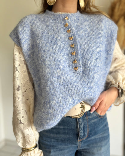 PULL SANS MANCHES - CIEL