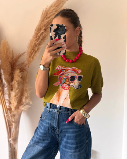 PULL MARGOT - VERT ANIS