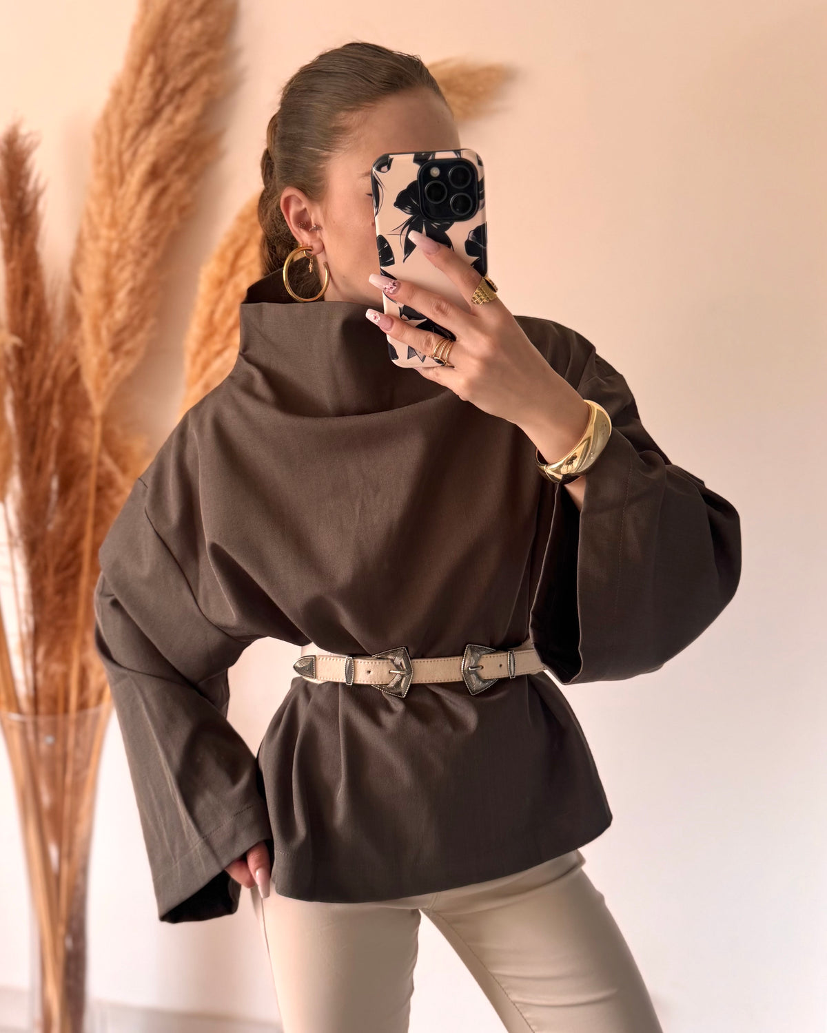 BLOUSE PALOMA - TAUPE FONCÉ
