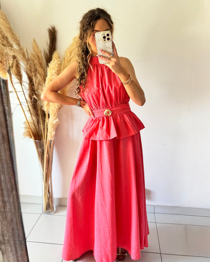 ENSEMBLE TOP & JUPE - CORAIL