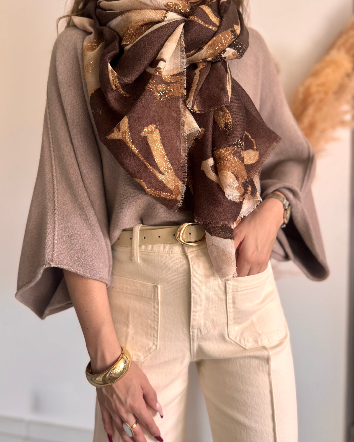 JEAN WIDE LEG - BEIGE