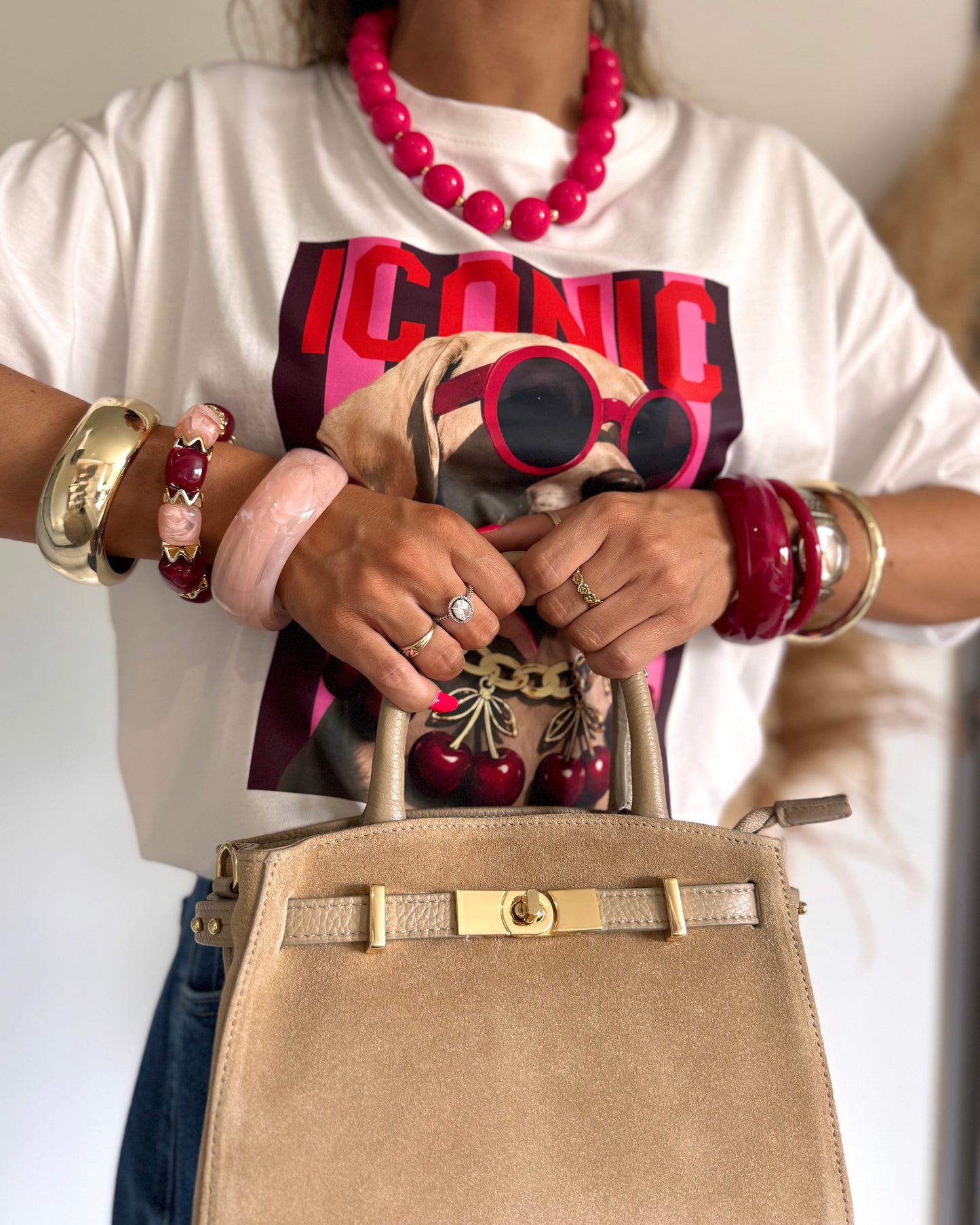 SAC TAUPE - CUIR
