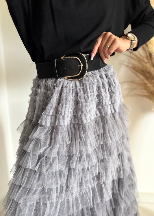 JUPE EN TULLE - GRIS