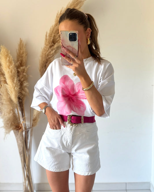 SHORT LEONIE - BLANC CASSÉ