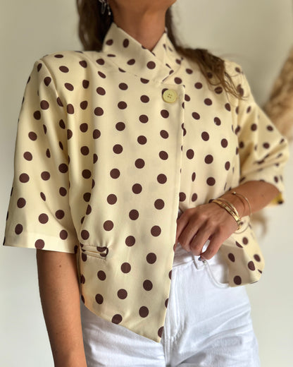 BLAZER JAUNE - POIS CHOCOLAT