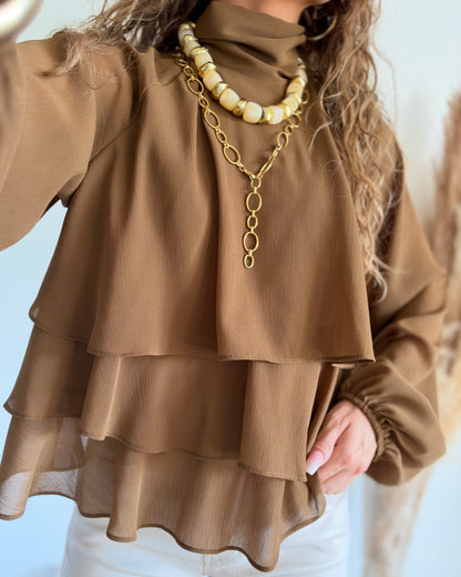 BLOUSE LOLITA - MARRON