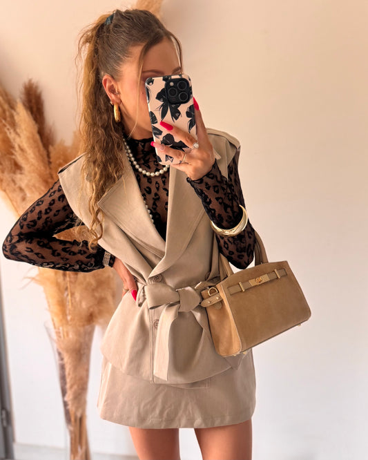 GILET LOUISE - TAUPE