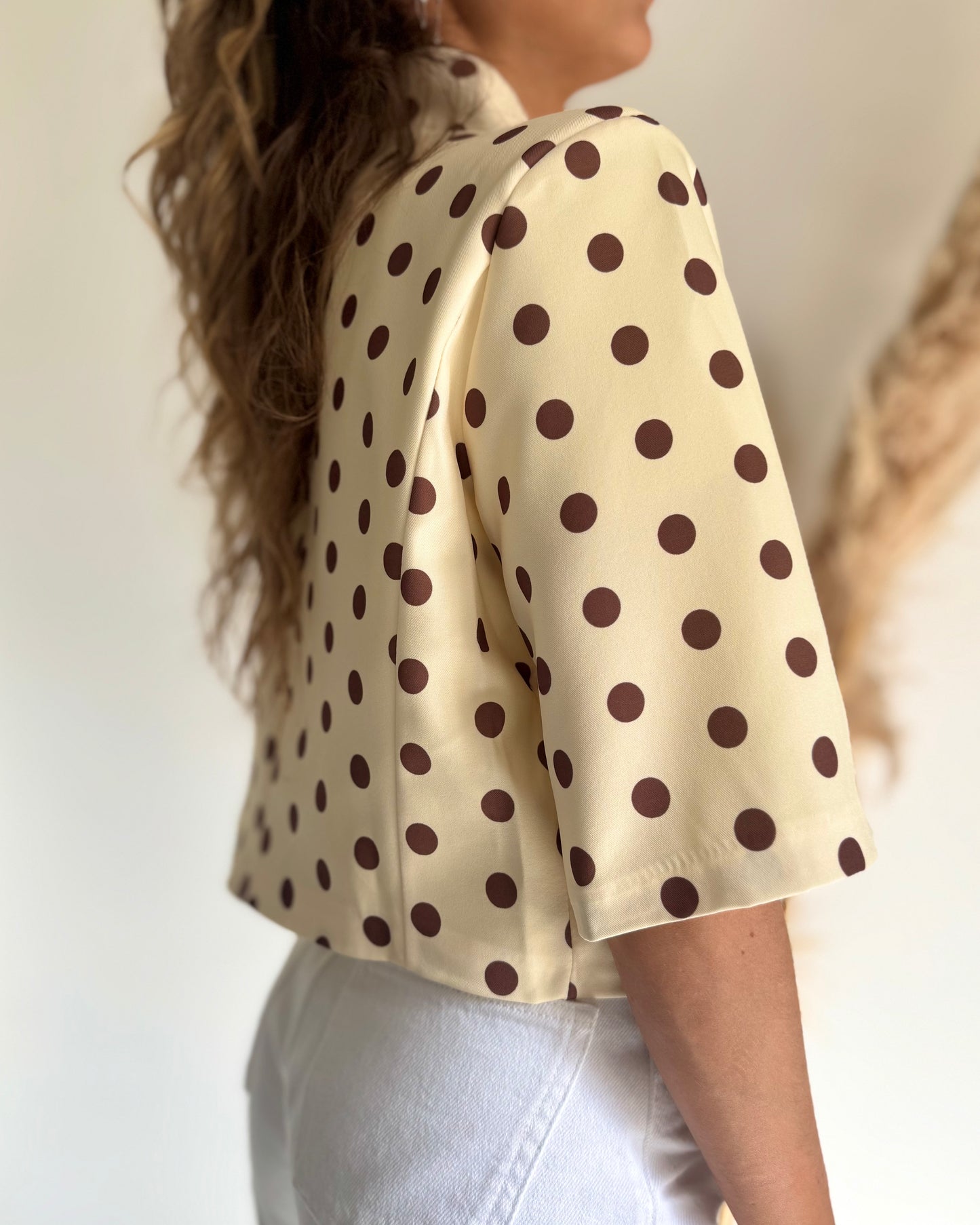 BLAZER JAUNE - POIS CHOCOLAT