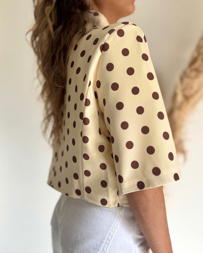 BLAZER JAUNE - POIS CHOCOLAT