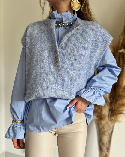 PULL SANS MANCHES - CIEL