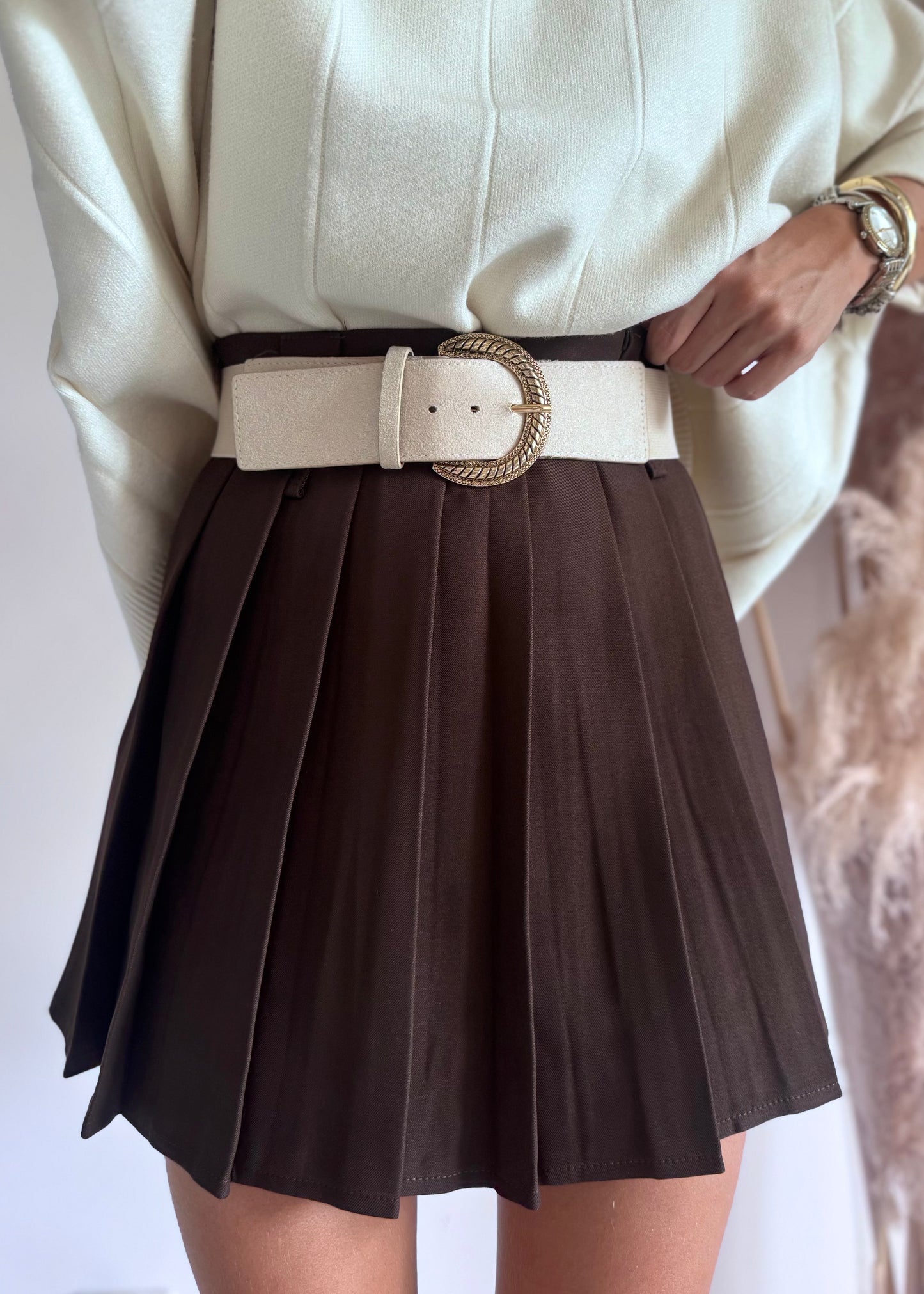 JUPE SHORT - CHOCOLAT
