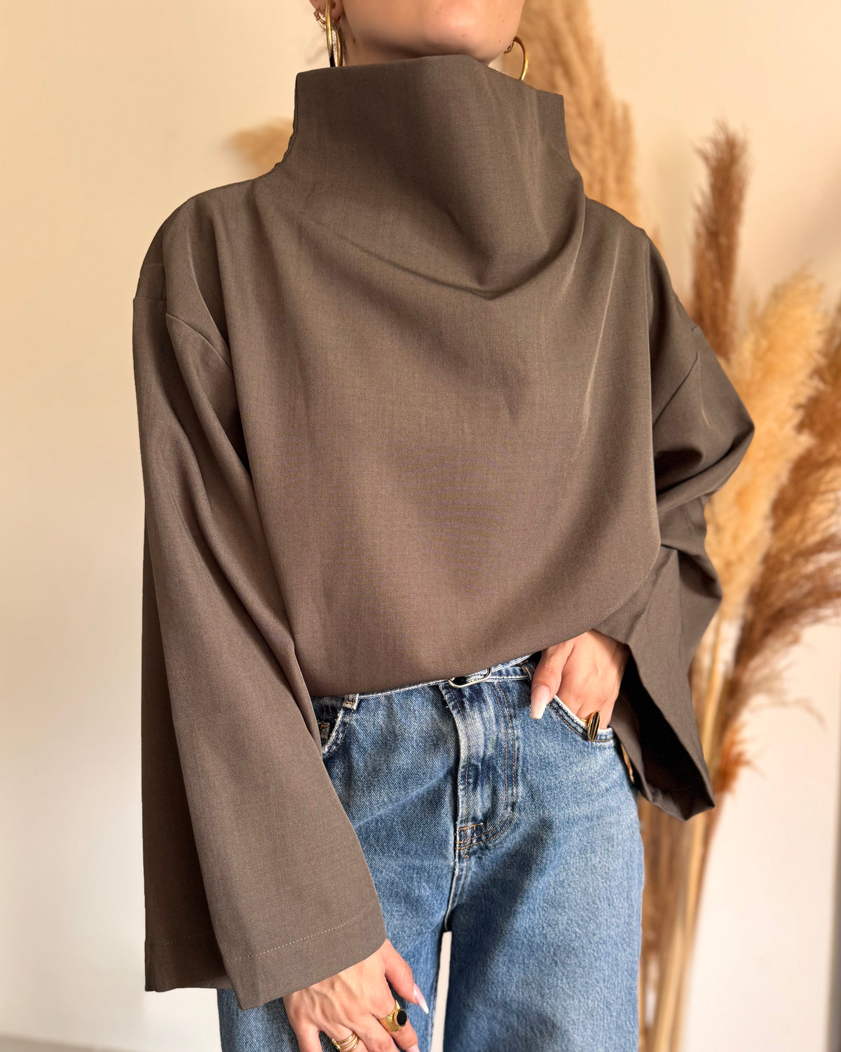 BLOUSE PALOMA - TAUPE FONCÉ