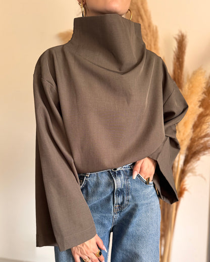 BLOUSE PALOMA - TAUPE FONCÉ