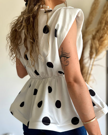 TOP PEPLUM A POIS