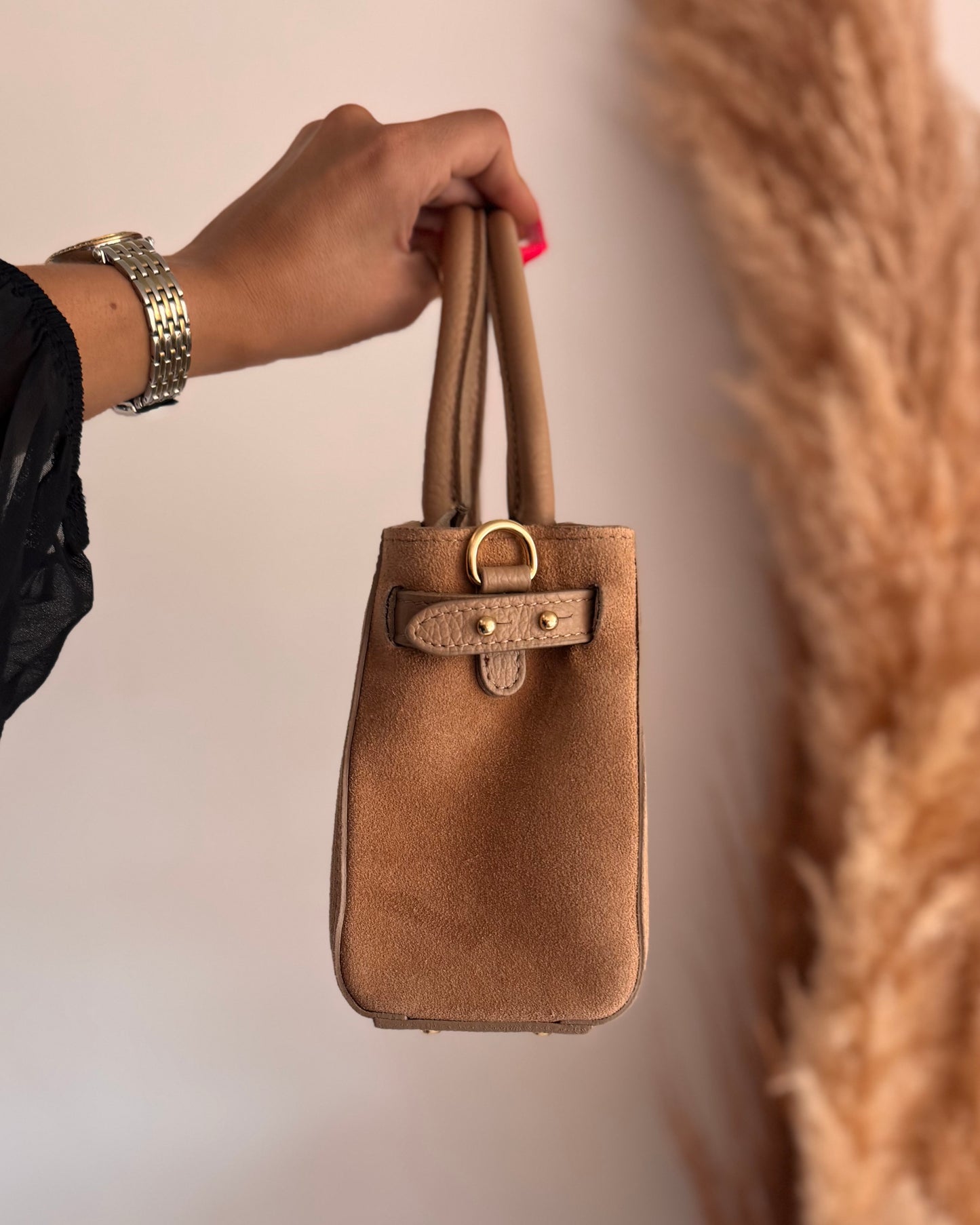 SAC TAUPE - CUIR