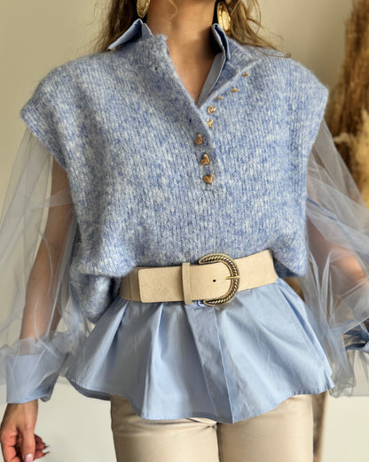 PULL SANS MANCHES - CIEL