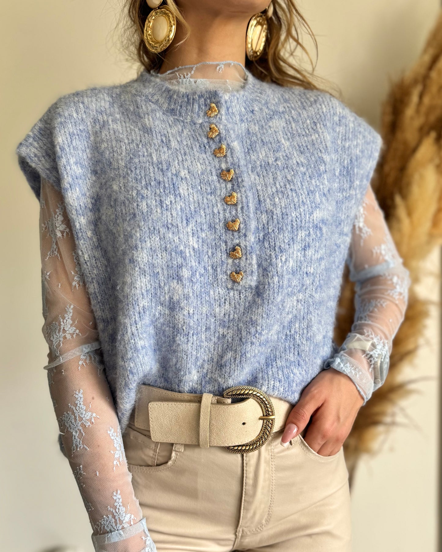 PULL SANS MANCHES - CIEL