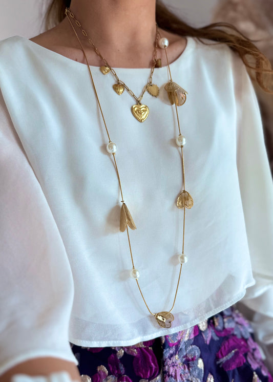 COLLIER SAUTOIR FLEURS