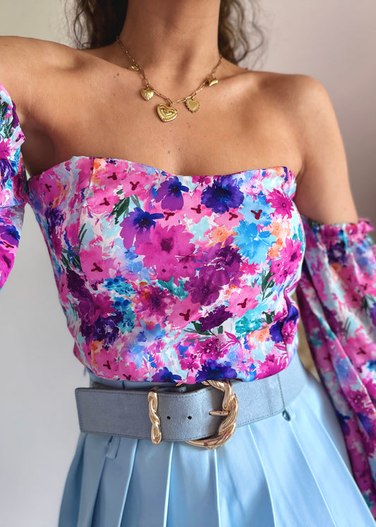 TOP BUSTIER - LILAS