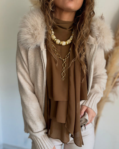 BLOUSE LOLITA - MARRON