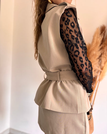 GILET LOUISE - TAUPE
