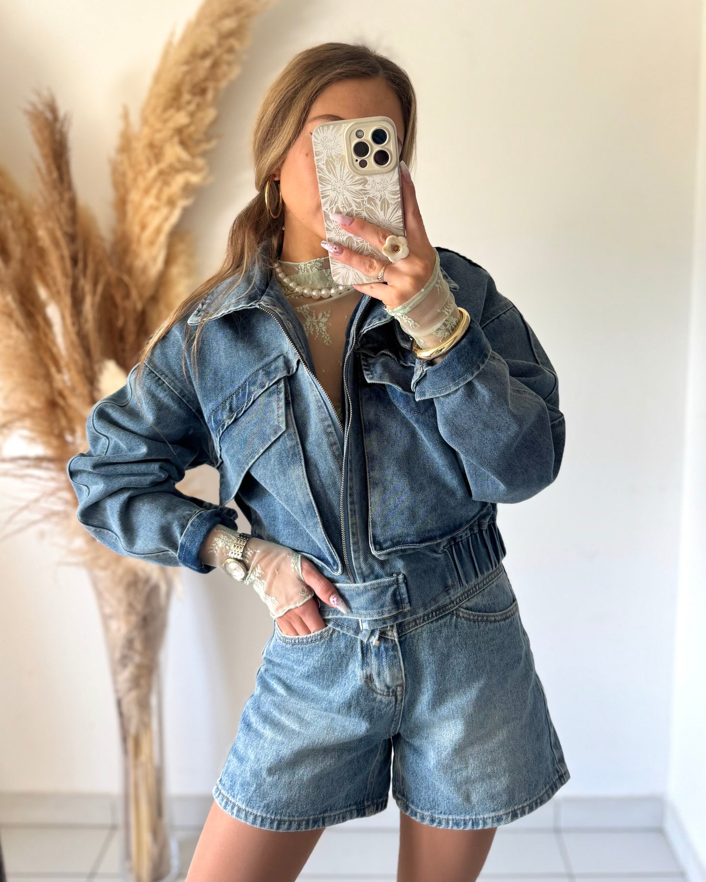 SHORT LEONIE - DENIM
