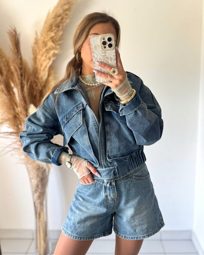 SHORT LEONIE - DENIM