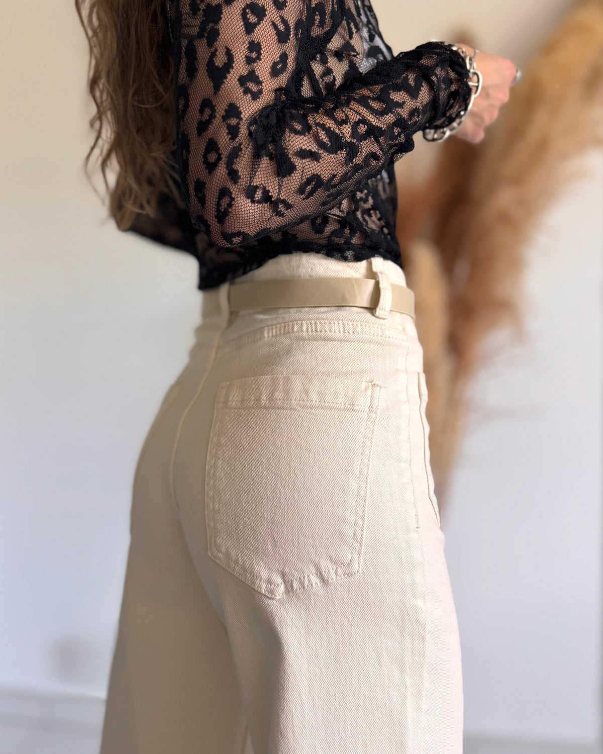 JEAN WIDE LEG - BEIGE