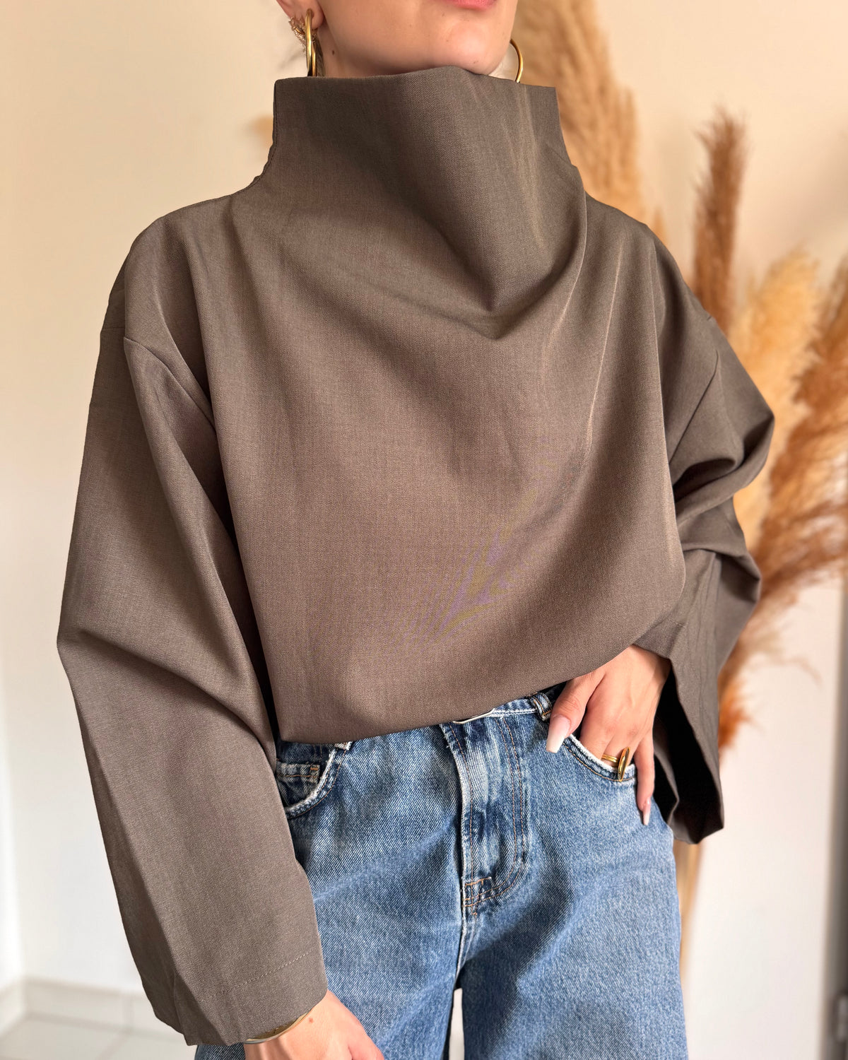 BLOUSE PALOMA - TAUPE FONCÉ