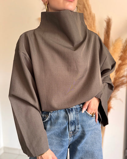 BLOUSE PALOMA - TAUPE FONCÉ