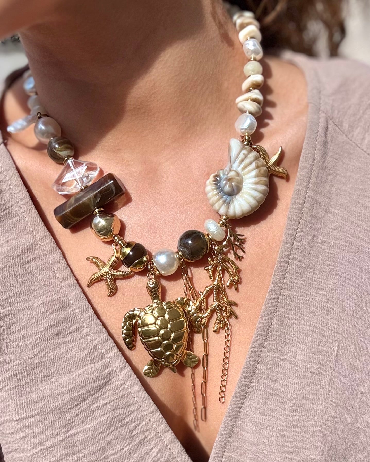 COLLIER MARÉE - MOKA