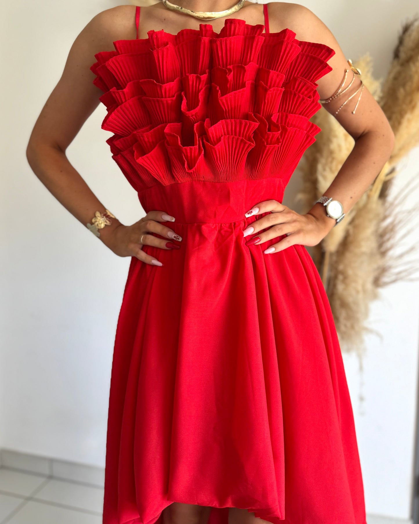 ROBE BUSTIER - ROUGE
