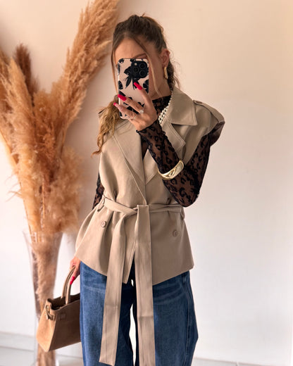GILET LOUISE - TAUPE