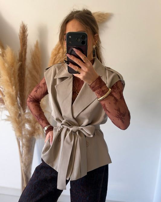 GILET LOUISE - TAUPE