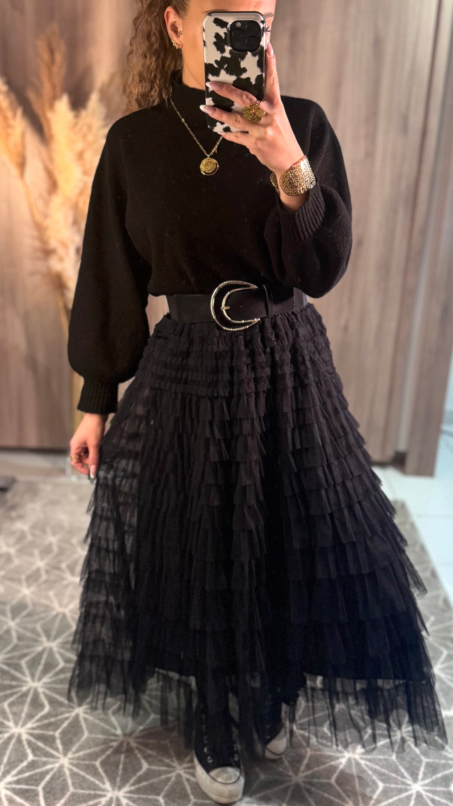 jupe noire en tulle